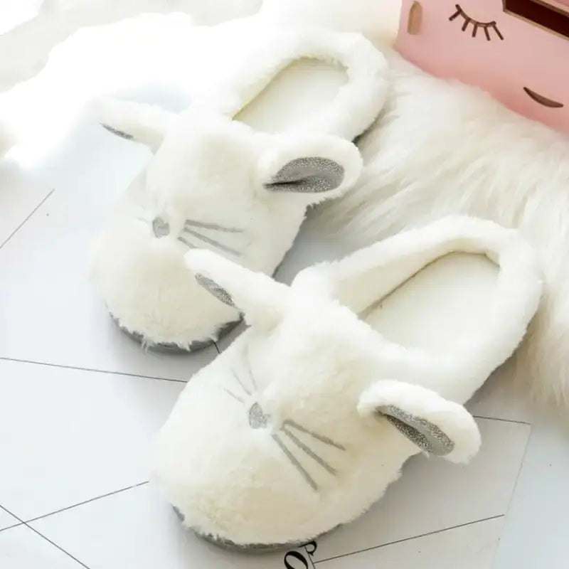 Adorable Paire De Chaussons Chat Avec Petites Oreilles Pour L’hiver - 36