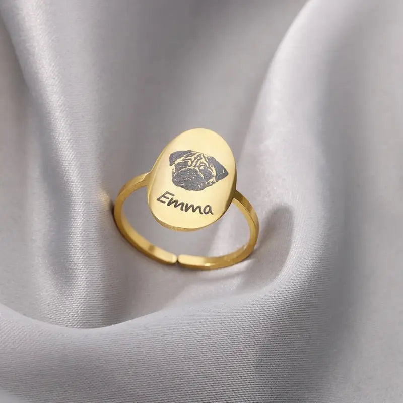 Bague personnalisée en or avec inscription ’i am’ - bague personnalisée prénom