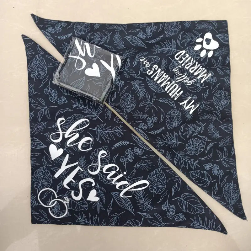 Coussin noir et blanc affichant les mots ’moments spéciaux’ de la collection Stylish Dog Bandana
