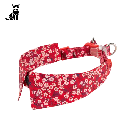 Bandana pour chien Truelove : Collier à fleurs rouges de première qualité avec anneau en métal pour chien respectueux de l’environnement