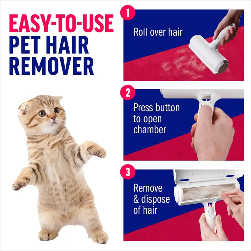 Chat nettoie ses pattes avec une brosse double face auto-nettoyante