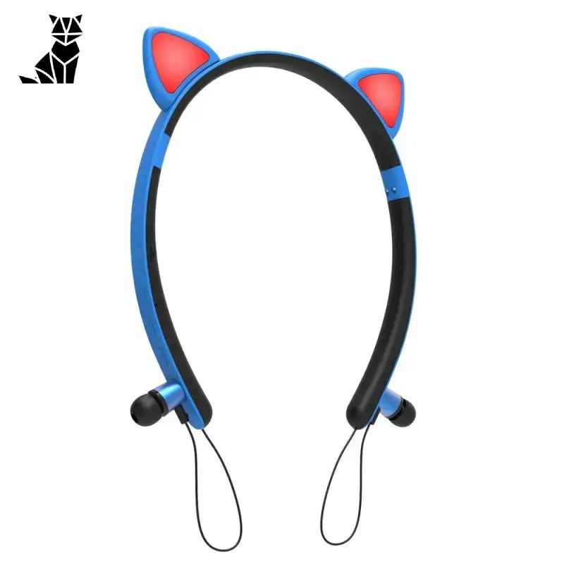 Casque Audio Mignon Avec Serre-tête Bluetooth En Forme De Chat - Bleue