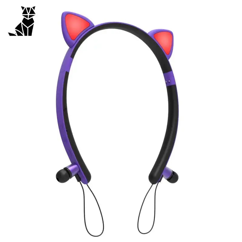 Casque Audio Mignon Avec Serre-tête Bluetooth En Forme De Chat - Violet