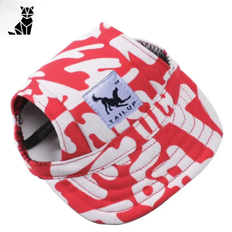 Casquette camouflage rouge et blanc avec logo blanc - Casquette de baseball pour chien, look tendance en couleur unie