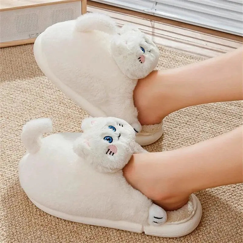 Chaussons en coton doux pour amoureux des chats avec semelle ornée d’un motif de chat - Douillet, élégant et doux
