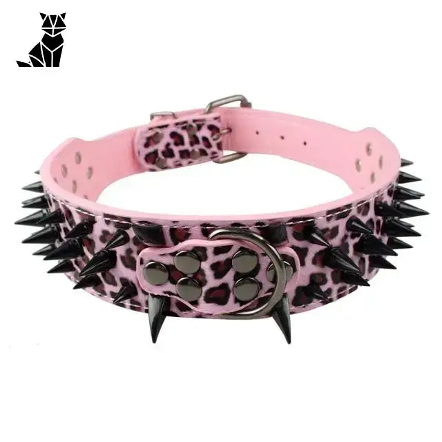 Collier Chien Clouté Ajustable Ultra Confortable Rose / s