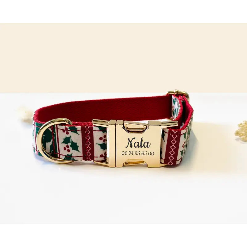 Collier Chien Personnalisé Coton Édition Spécial Noël