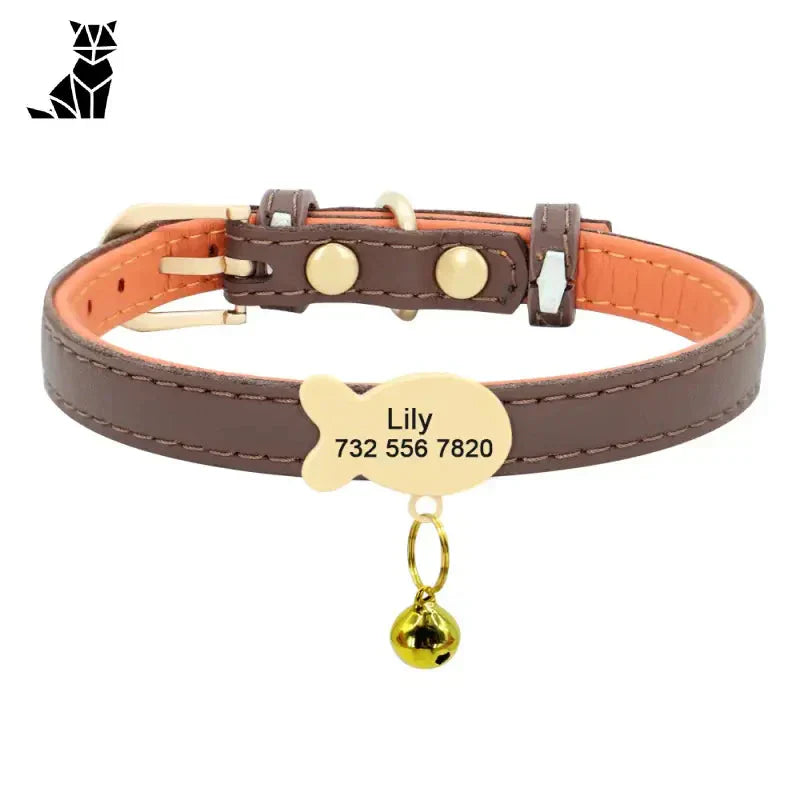 Collier Personnalisé pour Chat avec Clochette - Identification complète et élégante