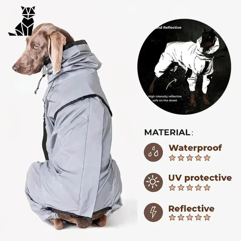 Dog in Waterproof Reflective Combinaison imperméable avec Hoodie for Rainy Days