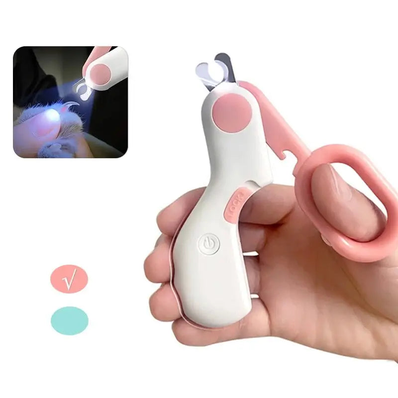 Coupe-ongles pour chats et autres animaux avec lumière LED, aide à repérer