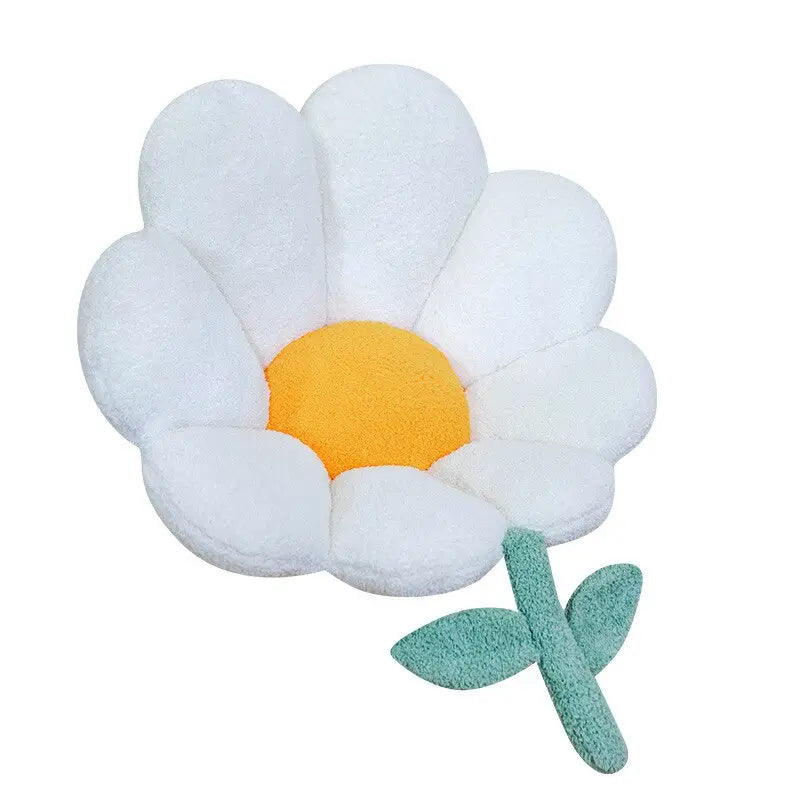 Doux et esthétique oreiller fleur blanche avec tige verte - Soft and Aesthetic Flower Cushion