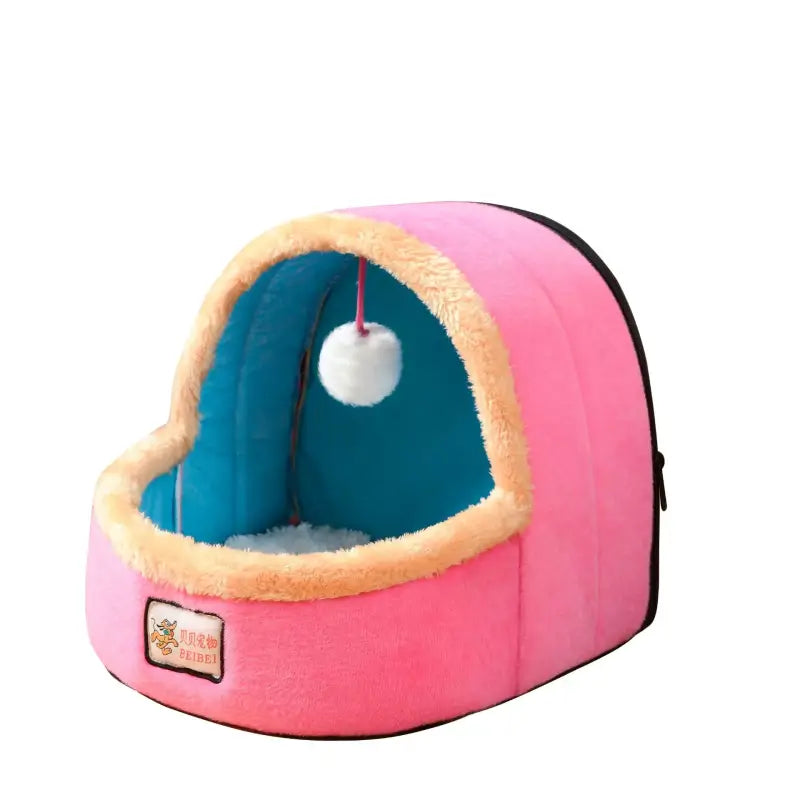 Espace personnel design : Coussin pour chien rose et bleu avec balle blanche à l’intérieur - Espace personnel confortable pour chat