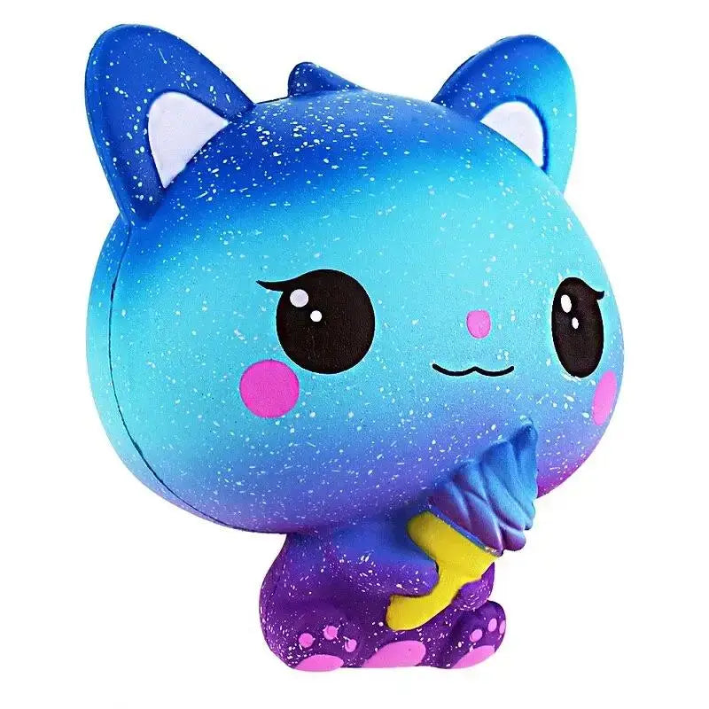 Figurine Chat Anti-stress Pour Des Moments De Douceur Et De Bonheur - Bleu Violet