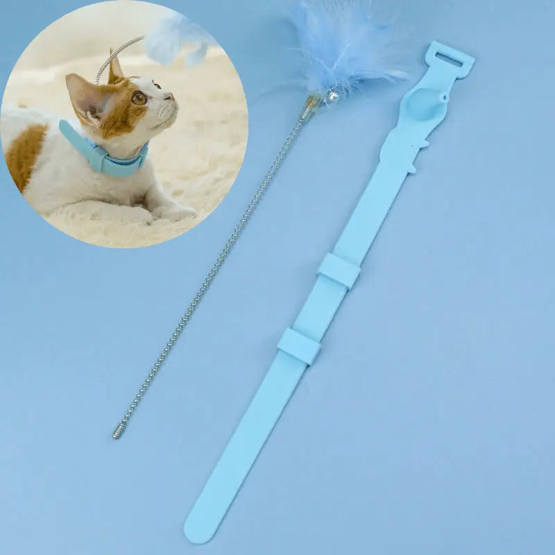 Chat portant un col bleu et un nœud papillon de Play together with CatyPlume - Jouer Ensemble