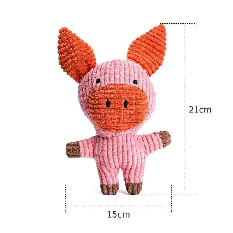 Peluche cochon rose avec chemise rose, forme dâne, squeaky fun donkey toy, jouet peluche