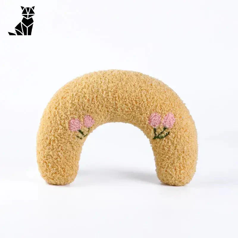 Lit douillet pour chats - Animal en peluche avec fleur rose ; Apaisant Coussin, confort et sécurité garantis