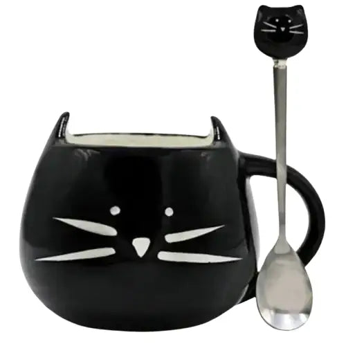 Mug Chat Jolie: La Tasse Parfaite Pour Des Matins Charmants - Noir Transparent Background