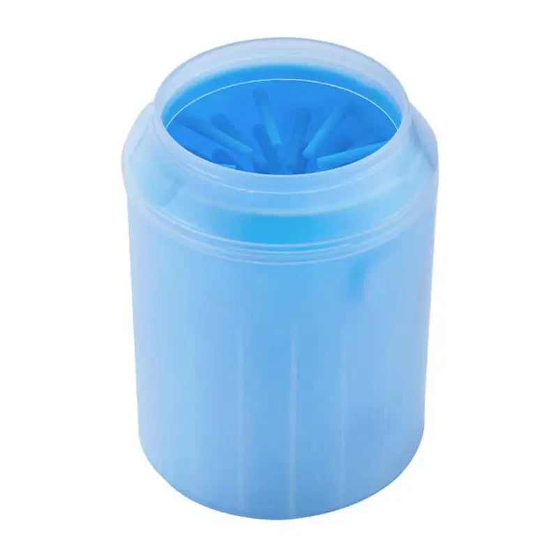 Récipient en silicone bleu avec couvercle - Nettoyeur de pattes de chien en silicone souple