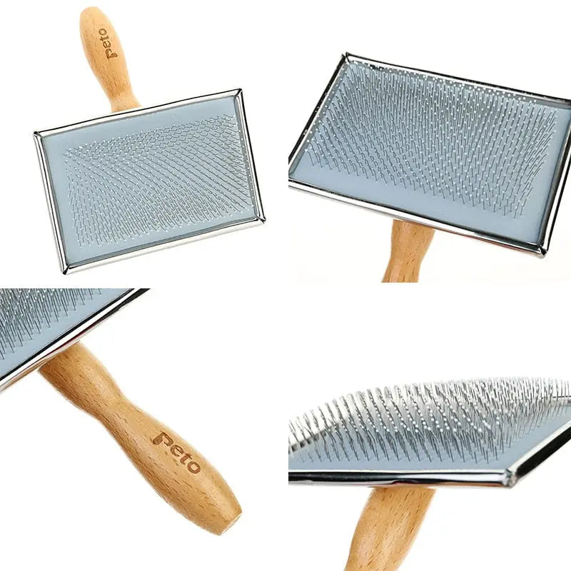 Trois types de brosses et de peignes en acier inoxydable pour un toilettage efficace