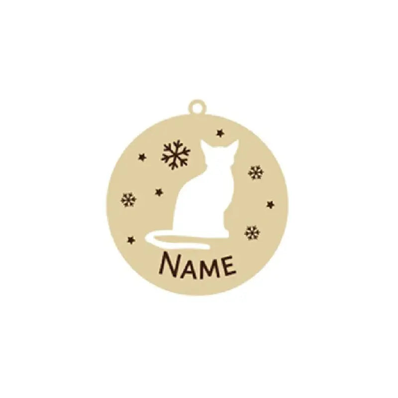Chat assis sur une boule de Noël bijou - Pendentif chat personnalisé, cadeau unique