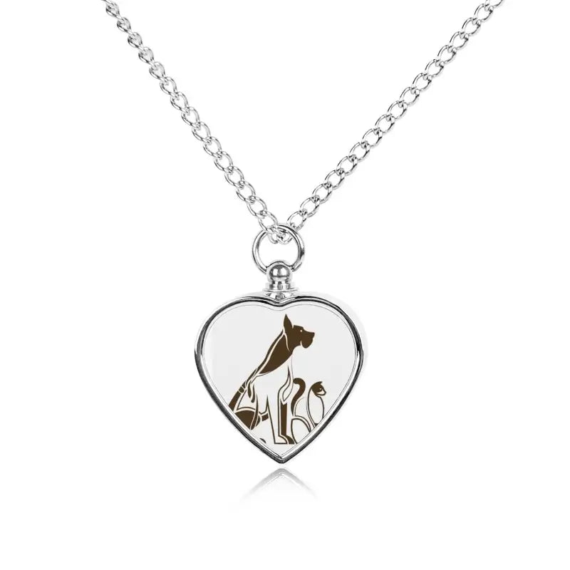 Collier de cœur en argent avec un motif de chat, un petit souvenir tangible et un pendentif personnalisé