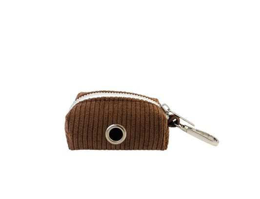 Pochette sac à crotte Velours Côtelé Marron Transparent Background