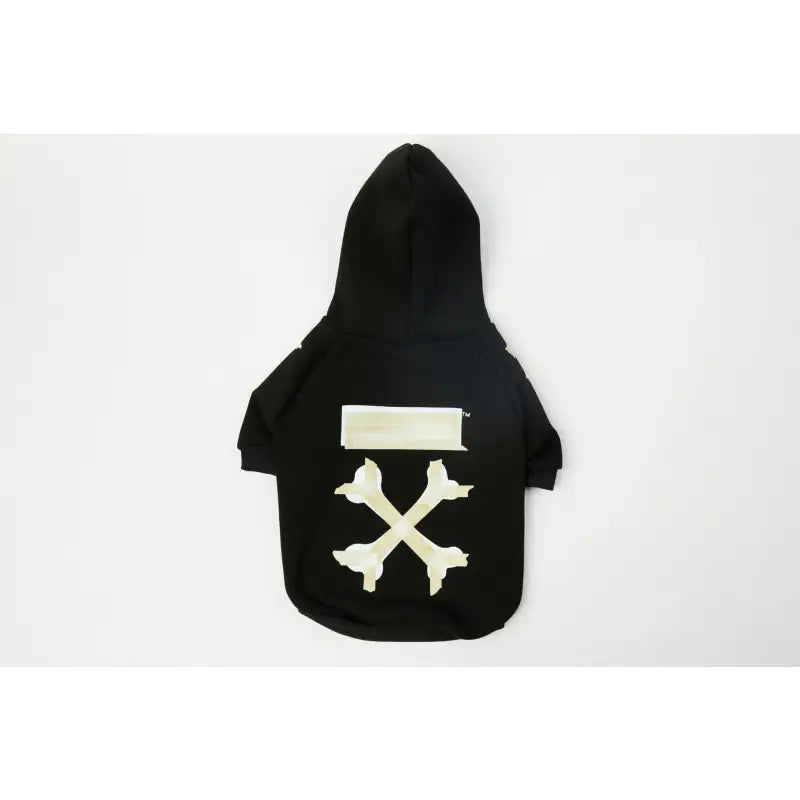 Pull pour chien : Pull à capuche chaud et élégant, noir avec croix blanche, parfait pour les animaux