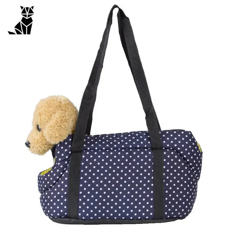 Petit chien dans le sac à dos Chic Comfort bleu à pois pour petits chiens