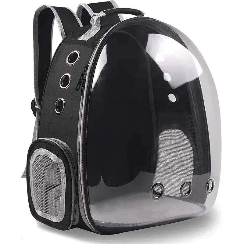 Sac Astronaut Bubble pour Chats avec vue panoramique et enceinte attachée noire