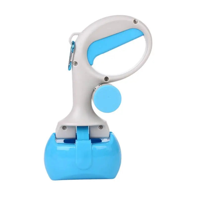 Porte-sac à crottes ergonomique - Plastique bleu et blanc avec poignée bleue pour Ramasse Crotte Sac