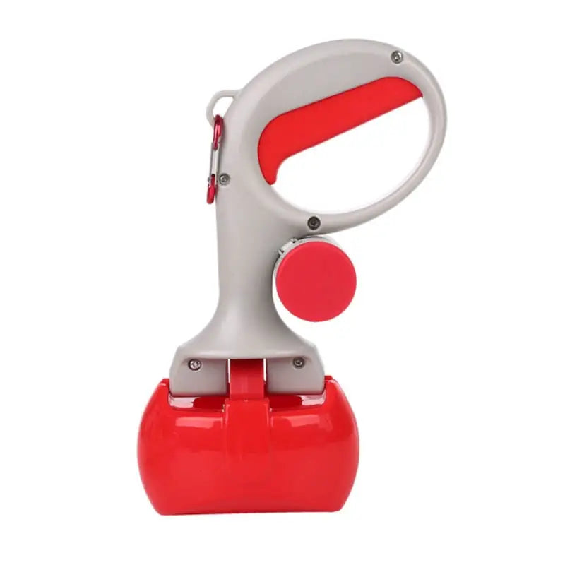 Sac à crottes ergonomique - Objet en plastique rouge et blanc avec poignée rouge pour une ramasse facile Crotte Sac
