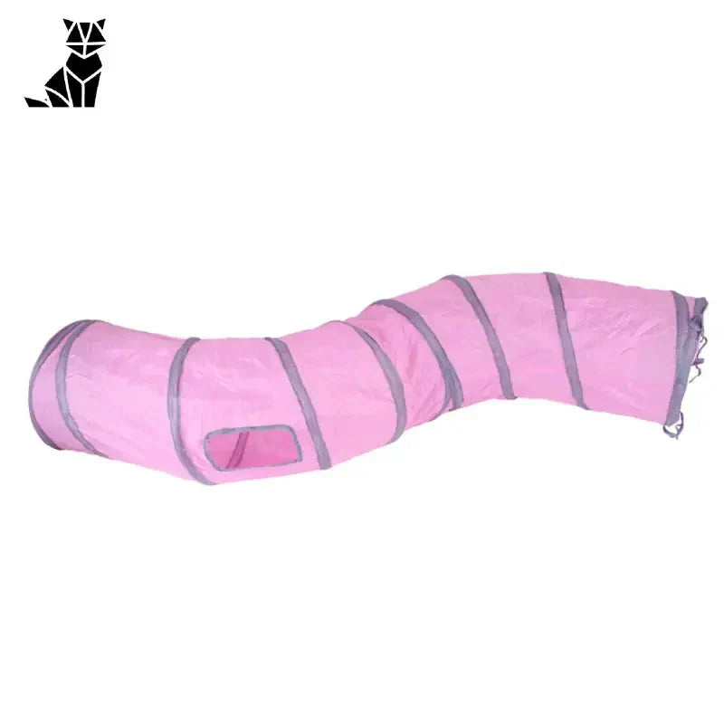 Tunnel de jeu pour chat en nylon durable avec fermeture éclair facile sur sac de couchage rose