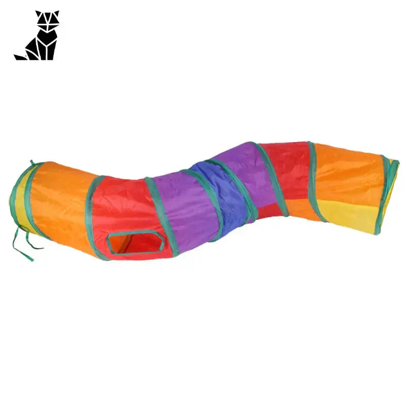 Sac de couchage coloré avec tunnel de jeu pour chat et fermeture éclair - Nylon durable et amusant. Facile à ranger